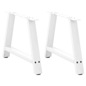 vidaXL Pieds de table basse en forme de A 2 pièces Blanc 70 x (42-43) cm Acier