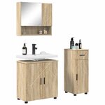vidaXL Ensemble de mobilier de salle de bain 3 Pièces Chêne Sonoma