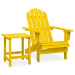 vidaXL Chaise de jardin Adirondack avec table Bois de sapin Jaune