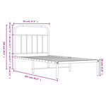 vidaXL Cadre de lit métal sans matelas avec tête de lit blanc 90x200cm