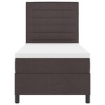 vidaXL Lit à ressorts avec matelas Marron foncé 80 x 200 cm tissu
