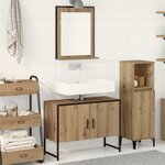 vidaXL Ensemble de mobilier de salle de bain avec porte 2 Pièces Marron