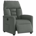 vidaXL Fauteuil inclinable électrique Gris foncé Tissu