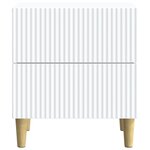 vidaXL Cabinet de chevet avec tiroir 2 Pièces Blanc 43 x 34 5 x 48 cm