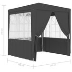 vidaXL Tente de réception avec parois 2 5x2 5 m Anthracite 90 g/m²