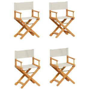 vidaXL Chaises de jardin pliables lot de 4 blanc crème tissu