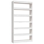 vidaXL Bibliothèque/Séparateur de pièce Blanc 100x30x200 cm Pin massif