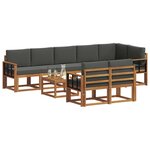 vidaXL Ensemble de canapés d'extérieur 9 Pièces Naturel et Anthracite
