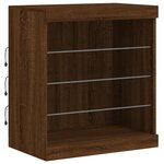 vidaXL Buffet avec lumières LED chêne marron 60 5x37x67 cm