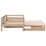 vidaXL Lit de jour avec gigogne et tiroirs sans matelas 90x190 cm