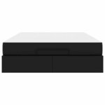 vidaXL Cadre de lit avec matelas Noir 140 x 190 cm Faux cuir