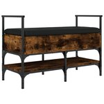 vidaXL Banc à chaussures chêne fumé 85 5x42x57 5 cm bois d'ingénierie