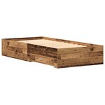 vidaXL Cadre de lit avec tiroirs avec tiroir Bois ancien 100 x 200 cm