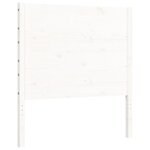 vidaXL Cadre de lit et tête de lit blanc 100x200 cm bois massif