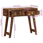vidaXL Table console 90x32x75 cm bois massif de récupération