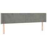 vidaXL Tête de lit avec oreilles Gris clair 163x16x78/88 cm Velours