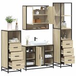 vidaXL Ensemble de meubles de salle de bain 4 Pièces chêne sonoma