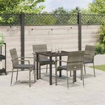 vidaXL Ensemble de salle à manger pour jardin 5 Pièces Gris Poly rotin