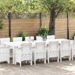 vidaXL Ensemble de salle à manger pour jardin 13 Pièces Blanc