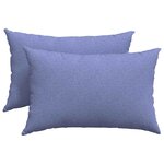 vidaXL Coussins de canapé 2 Pièces Bleu 60 x 40 cm tissu