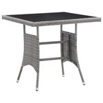 vidaXL Table de jardin gris 80x80x74 cm résine tressée
