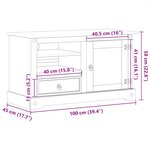 vidaXL Meuble TV Corona 100x45x58 cm bois de pin massif