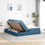 vidaXL Lit avec rangement et matelas Bleu foncé 200 x 200 cm Velours
