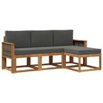 vidaXL Ensemble de canapés d'extérieur 4 Pièces Naturel et Anthracite
