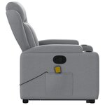 vidaXL Fauteuil de massage inclinable Gris clair Tissu