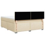 vidaXL Sommier à lattes de lit avec matelas Crème 180x200 cm Tissu