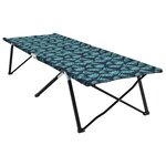 vidaXL Lit de camping pliant Pliant Motif de feuille 206 x 76 x 74 cm