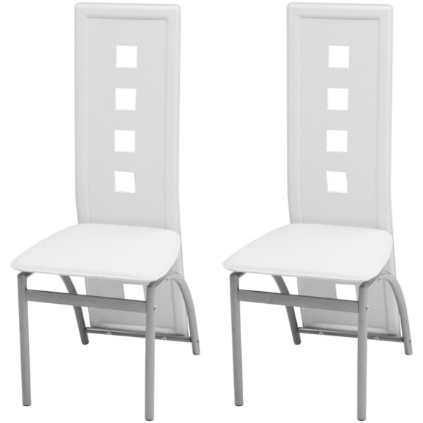 vidaXL Chaises à manger lot de 2 blanc similicuir