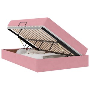 vidaXL Lit avec rangement et matelas Rose 120 x 190 cm Velours