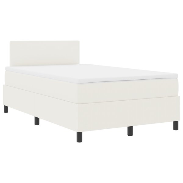 vidaXL Lit à Ressorts avec Matelas en Crème 120x200 cm Tissu en Velours Côtelé