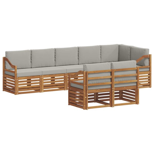vidaXL Ensembles de canapés avec coussin 8 Pièces Gris Naturel et Clair