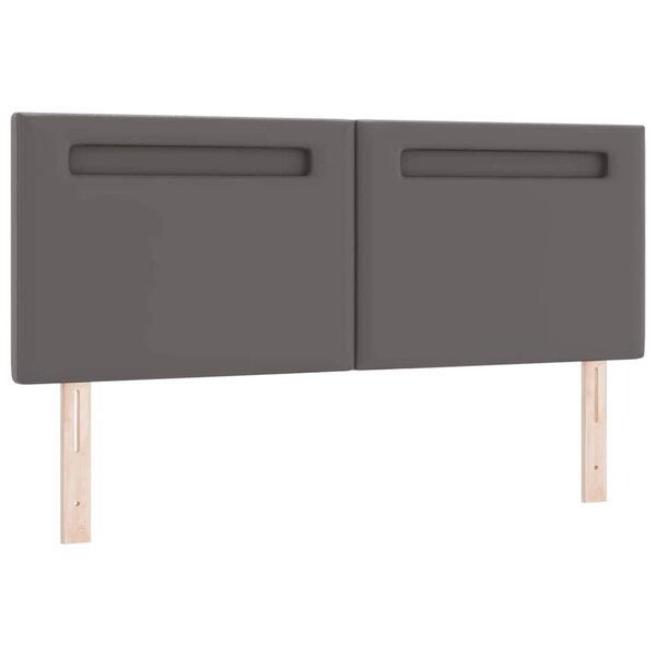 vidaXL Tête de lit LED Gris 160 cm Cuir synthétique