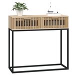 vidaXL Table console 80x30x75 cm bois d'ingénierie et fer