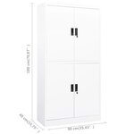 vidaXL Armoire de bureau Blanc 90x40x180 cm Acier