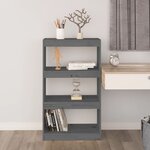 vidaXL Bibliothèque/Séparateur de pièce Gris 60x30x103 5 cm Pin massif