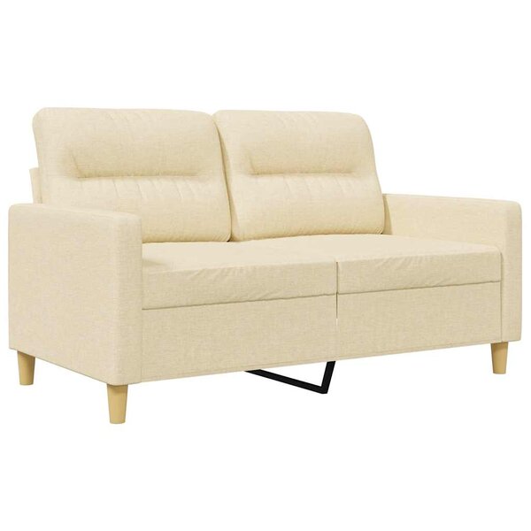 vidaXL Canapé à 2 places Crème 120 cm Tissu