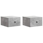 vidaXL Cabinet de chevet mural 2 Pièces Gris béton 33 x 34 5 x 20 cm