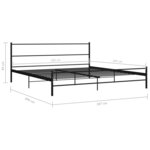 vidaXL Cadre de lit Noir Métal 200 x 200 cm
