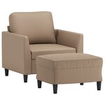 vidaXL Fauteuil avec repose-pied Cappuccino 60 cm Similicuir