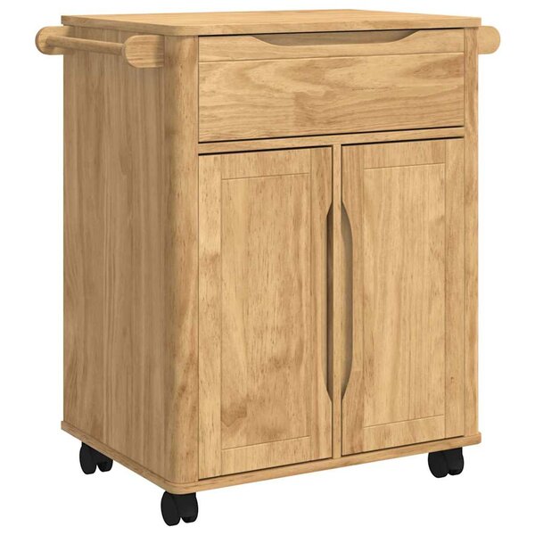 vidaXL Chariot de cuisine FLORO Cire marron 72 5 x 45 x 80 cm
