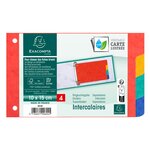 Intercalaires Pour Fiches Bristol Carte Lustrée 225g/m2 4 Positions - 100x150mm - Couleurs Assorties - X 10 - Exacompta