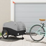vidaXL Remorque de vélo noir et gris 45 kg fer