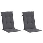 vidaXL Coussins de chaise de jardin à dossier haut lot de 2 anthracite