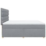 vidaXL Sommier à lattes de lit avec matelas Gris clair 180x200cm Tissu