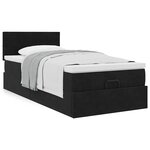 VidaXL Cadre de lit ottoman avec matelas noir 100x200cm velours