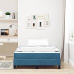 vidaXL Lit à ressorts avec matelas Bleu foncé 120 x 220 cm tissu